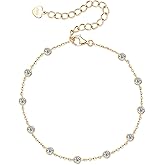 PROSTORY Bezel Moissanite Link Bracelet 0.66cttw D Color VVS1 925 Sterling Silver Adjustable Dainty Bracelets for Women Wife Birthday Jewelry Gifts