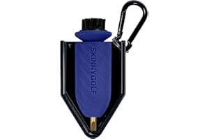 Skinny Golf Magnetic Scrub Brush | The Ultimate Bag Accessory | Scrub Brush & Brass Tip Groove Cleaner | Clip to Belt