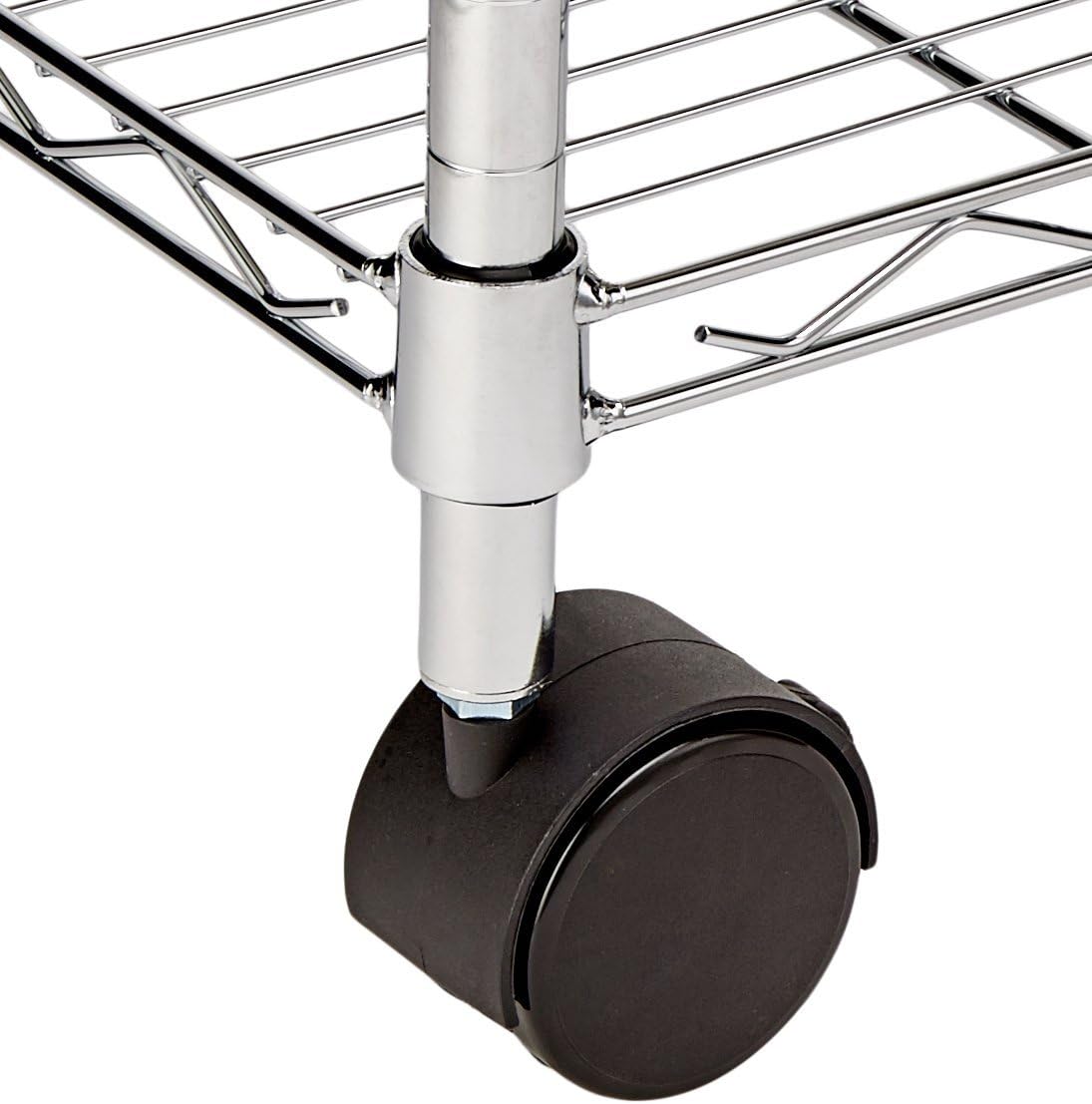 Amazon Basics 3Shelf Shelving Unit on Wheels Chrome BigaMart