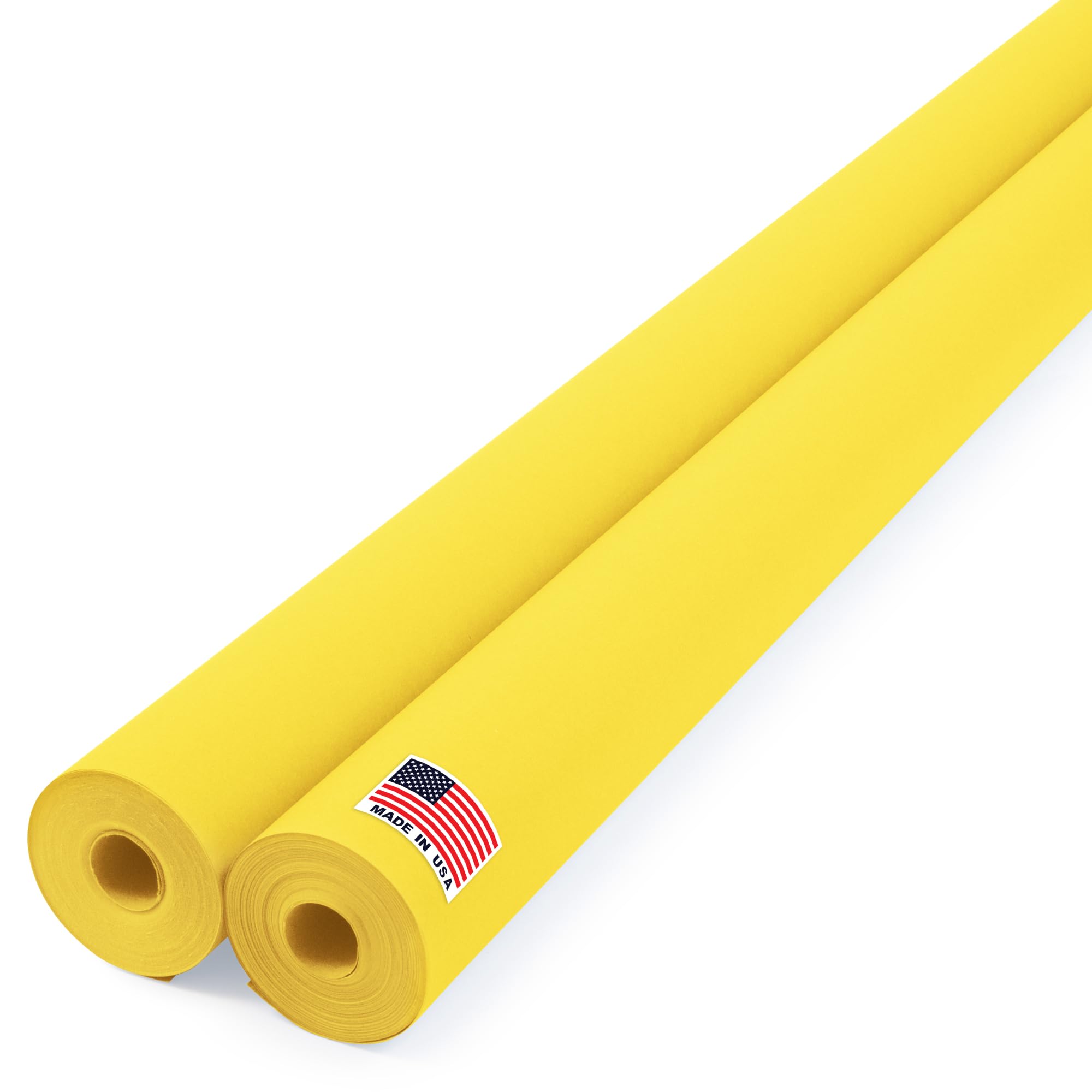 Paclord 48" x 1200" (100 ft) Yellow Kraft Paper Roll (Value Pack of 2), 45 lbs Thickness, Made in USA Colored Craft Paper for School, Bulletin Board - Odorless, Non-Toxic, Safe for Kids Image