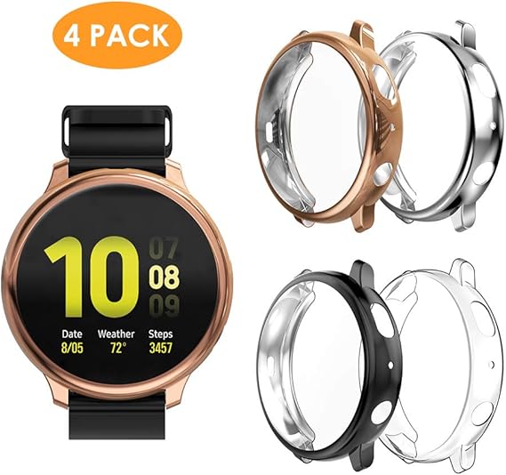 Wd Cd 4 Pack Case Compatible With Samsung Galaxy Watch Active 2 40mm Screen Protector Heavy Duty Full Around Soft Tpu Anti Scratch Smartwatch Protective Cover Transparent Amazon Ca Cell Phones Accessories