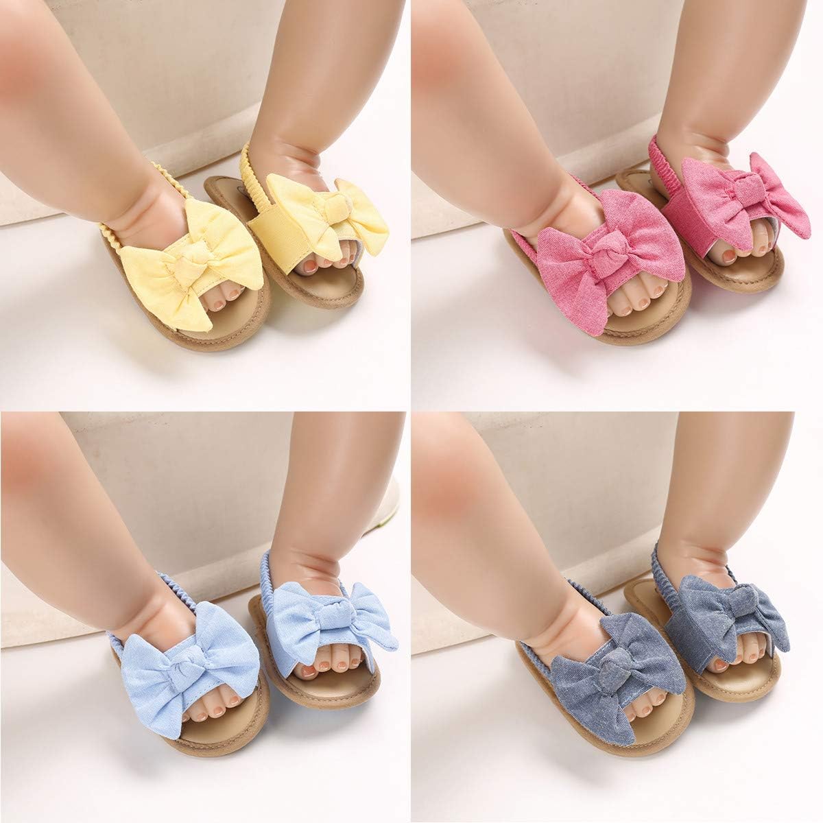  | COSANKIM Infant Baby Girls Summer Sandals with Flower Soft Sole Newborn Toddler First Walker Crib Dress Shoes | Sandals