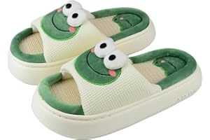 XIXITIAO Cow Slippers,House Slippers For Women/Men Indoor,Cute Slippers Cartoon Animal Womens Mens House Shoes Cotton Linen Comfortable Bedroom Kawaii Cloud Slides