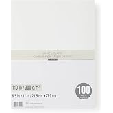 Recollections 100 Sheets White Heavyweight 8.5” x 11” Cardstock Paper - Acid and Lignin Free Paper for Scrapbooks, Arts & Cra