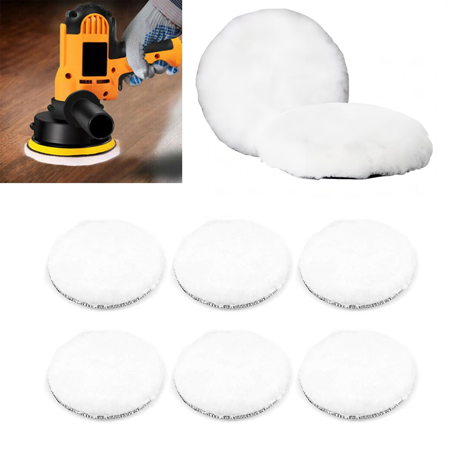 Photo 1 of 8 pcs 5 inch polishing Buffing Pads for Orbital 5" polishing Pads Hook and Loop by Swagwert