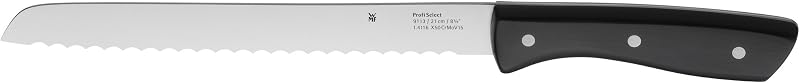 Profi Select - Juego de 7 Piezas, 6 Cuchillos con Soporte de madera lacado en Color Gris, Hoja de Acero Templado con Filo de Larga Duración