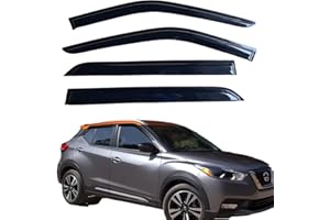 LIKDIKDIK Tape On Window Visor Compatible with 2018-2024 Nissan Kicks, Side Vent Window Deflector Rain Guard Shade, Truck Accessories-4pcs