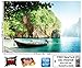 GREAT ART® Wallpaper - Fisherman Boat in the Tropical Bay - Wall Decor Holiday Travel Beach Paradise Paradise Bay Nature Island Sea Travel (210 x 140 cm)