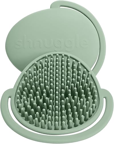 Shnuggle Cradle Cap Brush Baby Scalp Brush Silicone Gentle Massage Sage