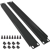 Harrisen 2 Pack 1U Blank Panel for 19 in Server Rack,Black | 1U Rack Mount Panel Spacer, Black Finish, Metal Rack Mount Filler Panel for Cabinet or Enclosure