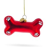 Red Bone Blown Glass Christmas Ornament