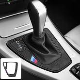 BETTERHUMZ Car Gear Shift Panel Sticker for BMW E90 E92 E93 3 Series | 2005-2012 for Alcantara Decal Interior Trim Cover, Black