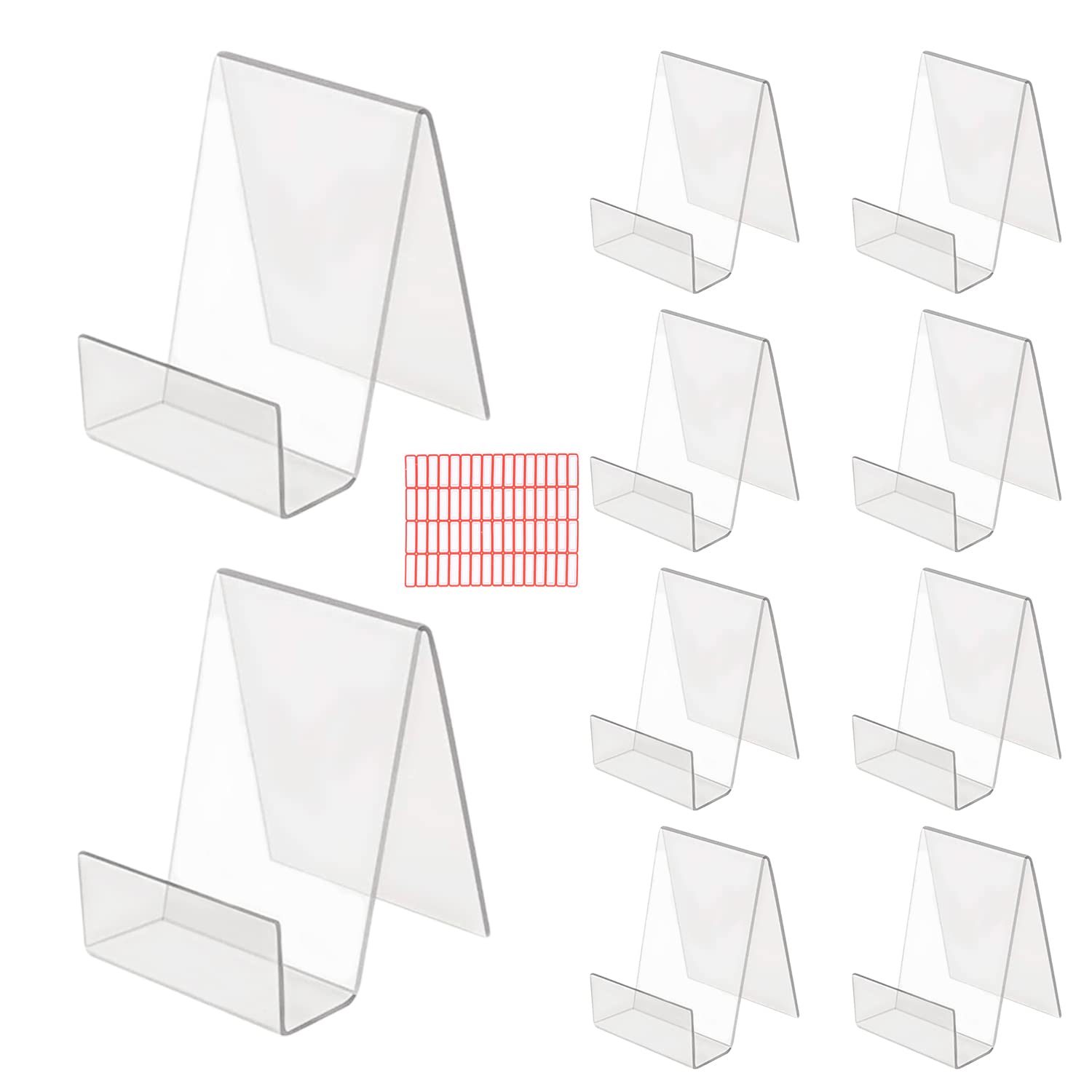 DWTECH 10 Pcs Clear Acrylic Display Stand - Perfect for Books, Magazines, Posters & More