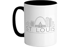 TeesAndTankYou Skyline St. Louis Missouri Coffee Mug 11oz Black