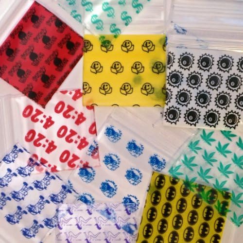 Mini Ziplock Baggies 1515 1000 Bags 10 Designs (1 pack of 100 per