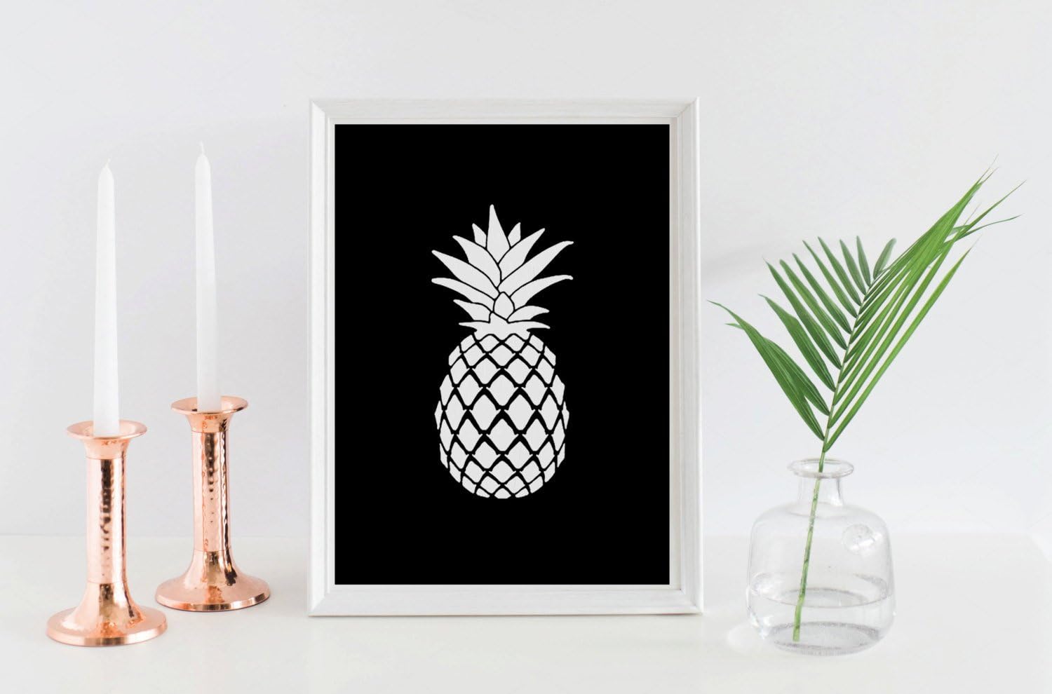 Amazon パイナップル パイナップルアート 夏アート パイナップル ウォールアート ブラックプリント キッチンアート スタディ装飾 ダイニングルームサイン ホワイトパイナップルアート モダンパイナップルアート フルーツアート フルーツ