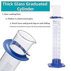 2 Pcs 100ml Graduated Cylinder, Plastic Hexagonal