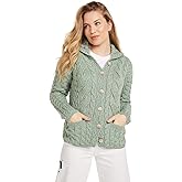 Ladies Buttoned Cabled Cardigan-L