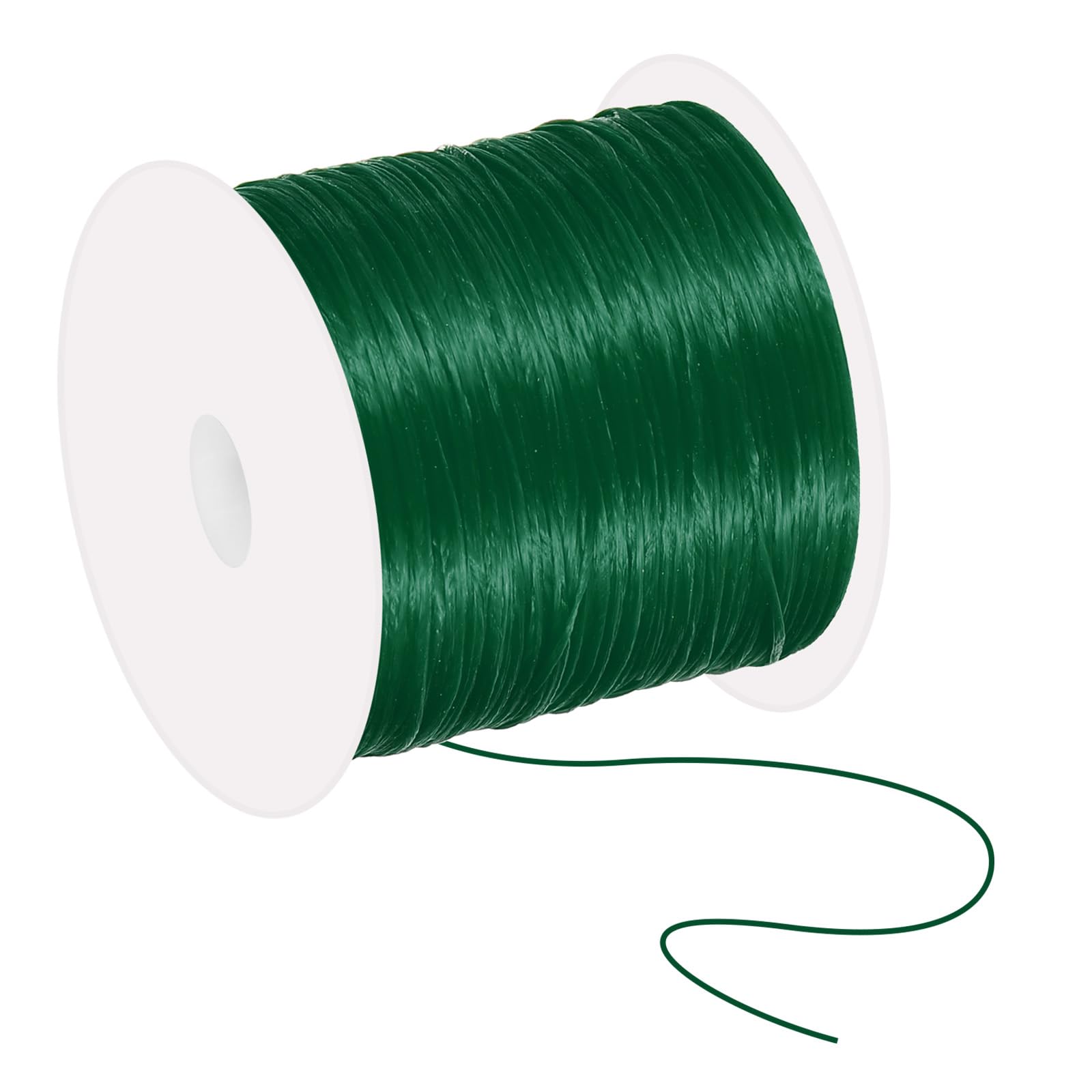 PATIKIL 66 Yard Flat Stretchy Bracelet String, 1mm Elastic String Stretch Crystal String Bead Cord for Bracelets Beading Jewelry Making, Dark Green