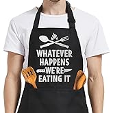 SANDJEST Men's Aprons with Pockets - Funny Aprons for Men BBQ, Kitchen, Cooking - Gifts for Birthday, Birthday