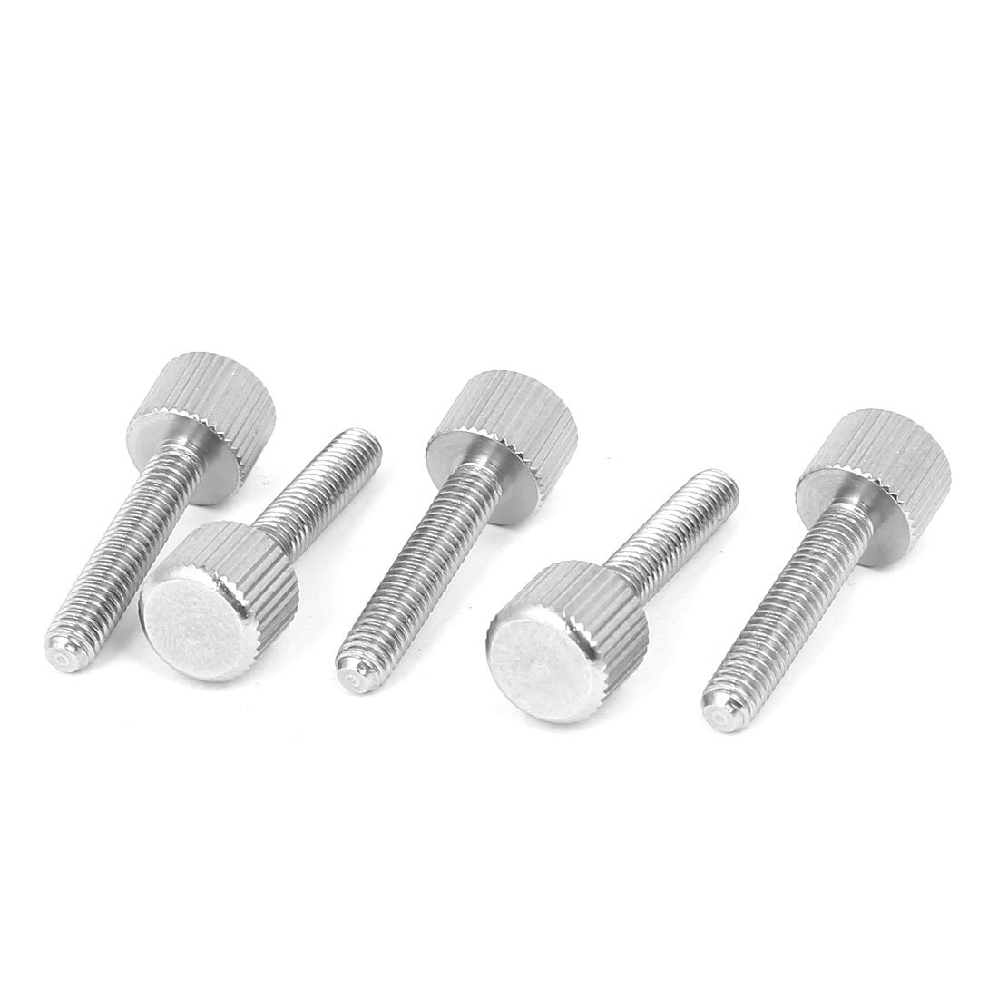 Sourcingmap Computer PC Case M4 x 20mm Stainless Steel Flat Head Knurled Thumb Screw 5pcs