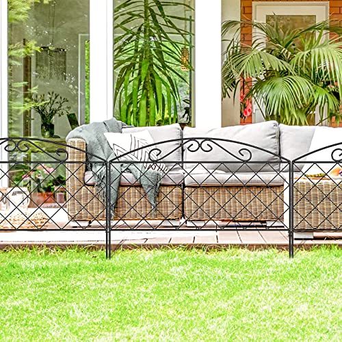 Thealyn Decorative Garden Fence 44cm (H) x 3m (L) Barrier Fence Panels Outdoor Rustproof Metal No Digging Fencing Border for Yard Patio Flower Bed