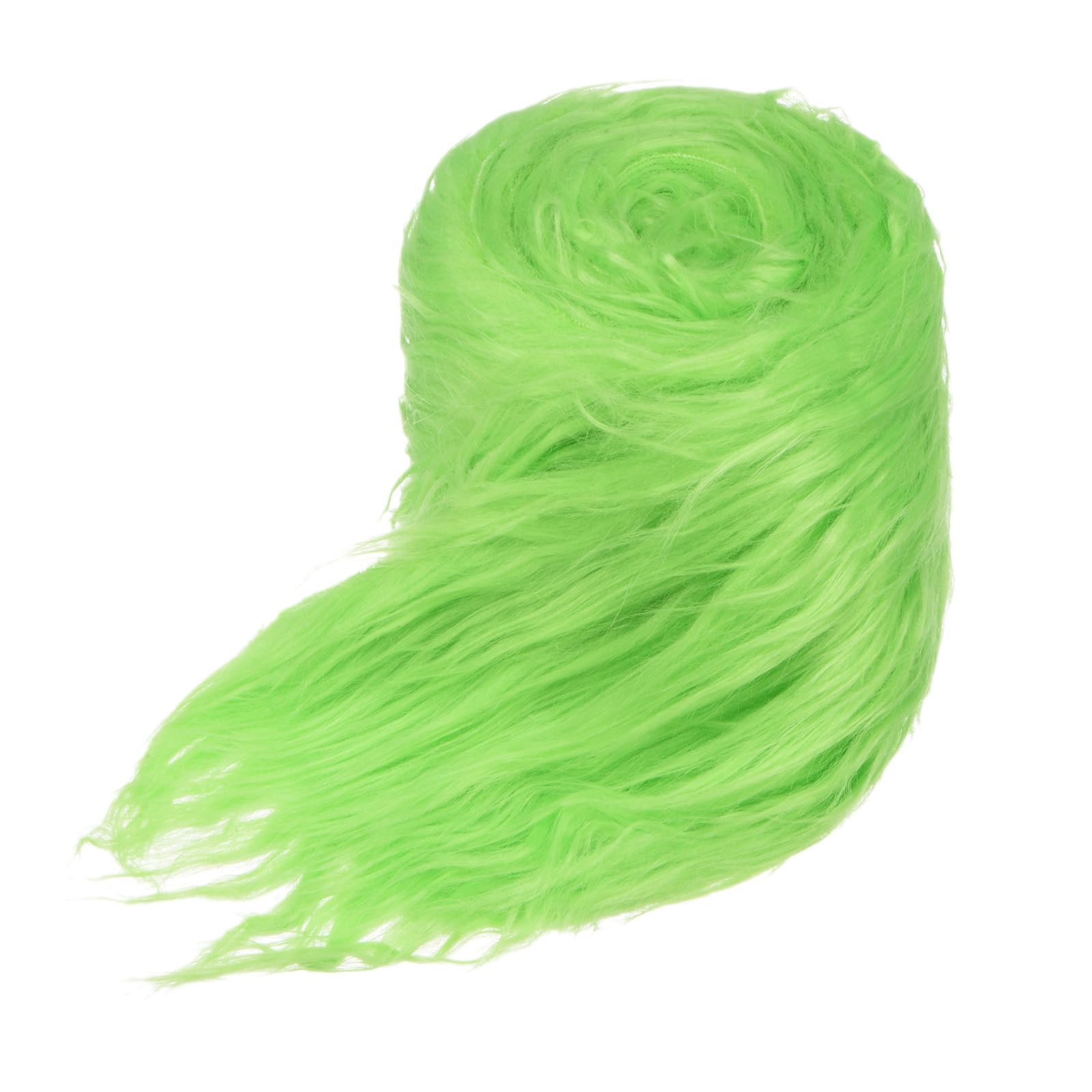 M METERXITY Faux Fur Fabric Precut Strips, 59x4 Inch Plush Faux Fur Fabric Square Fluffy Fuzzy Craft Fur for DIY Crafts/Christmas/Halloween Gnome Beard/Cosplay [Green]