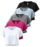 Real Essentials 5 Pack: Women's Dry Fit Crop Top