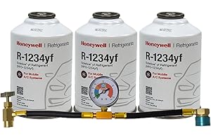ZeroR® Top Off Kit #3 - Genuine 8oz HFO-R1234YF Refrigerant (3 Cans) & HD Brass Can Tap with Gauge