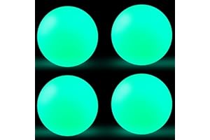 Zealor 4 Pack Glow in The Dark Street Hockey Balls Sports PVC Roller Hockey Balls Set with Storage Bag Stocking Stuffers for Road Roller Field Game Youth Adults Outdoor Indoor Classic Practicing