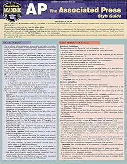 Ap Associated Press Style Guide A Quickstudy Laminated Reference Quickstudy Reference Guide Stromer Lila 9781423241713 Amazon Com Books