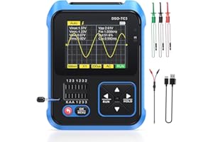 Handheld Oscilloscopes, Aideepen Digital Oscilloscope 500kMHz Signal Generator Multimeter Transistor Tester 3 in 1 Multifunction Tester（Standard Version）