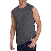 Wihion Men's Sleeveless Gym Tank Tops with Pocket Workout Bodybuilding Muscle T Shirts