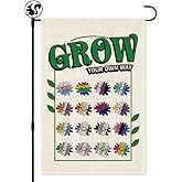 LAGZDFC Grow Your Own Way Inclusion Garden Flag, Double Sided Outdoor Farmhouse Lawn Decor Yard Flag, Inclusion Inclusive Daisy Flags, LGBTQ Banner Gifts, Peaceful Flag Yardart Gifts, Activism D閏or