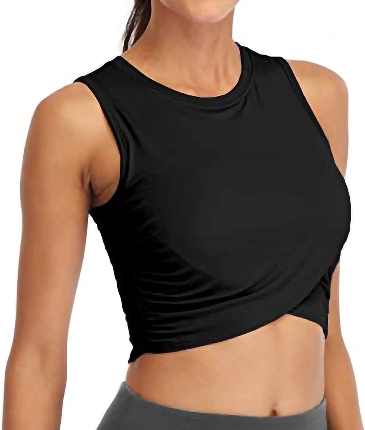 cropped fitted workout tops