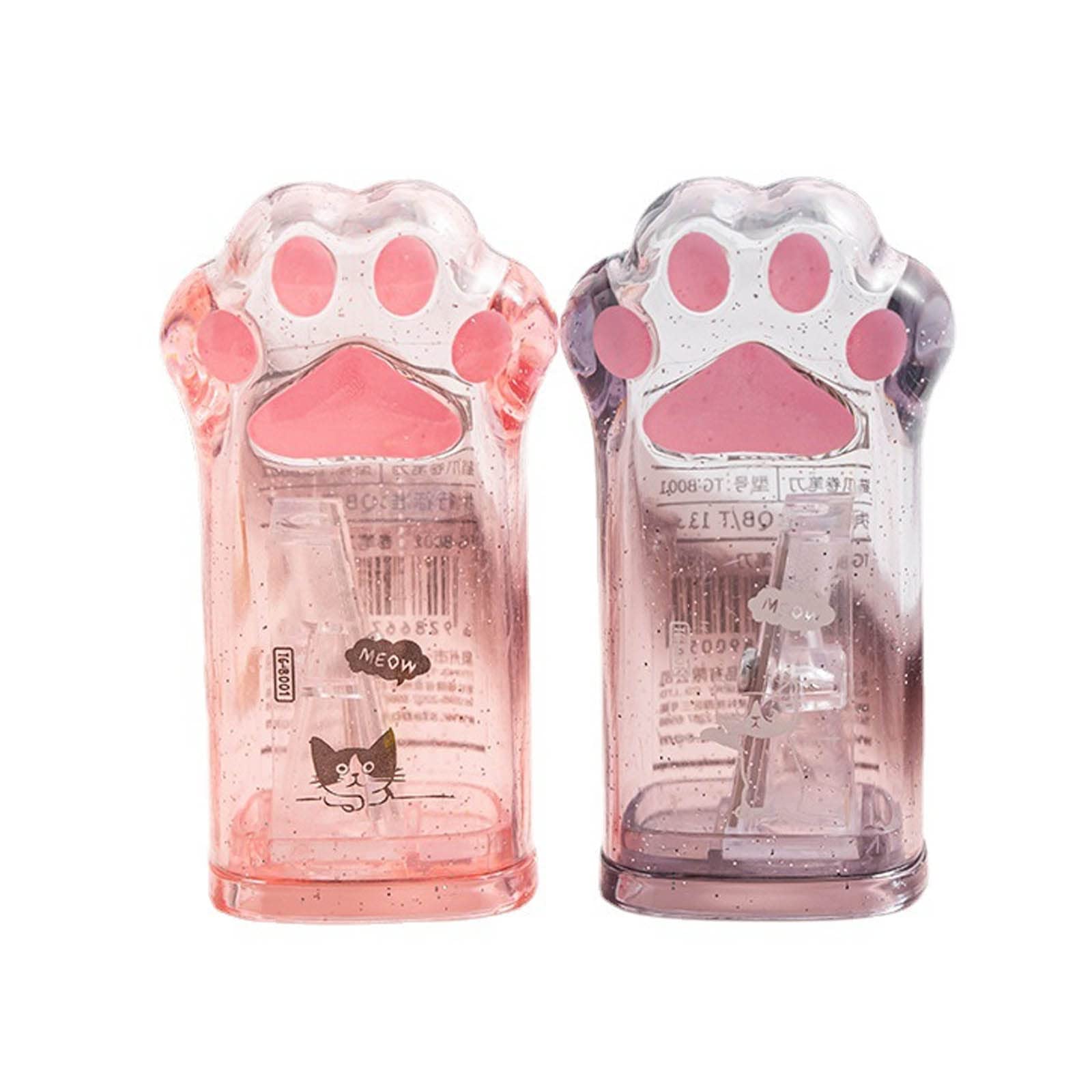 2 Pcs Pencil Sharpeners Manual Pen Rotators Creative Cat Paw Stationery Supplies for School Student Kids Adult(Random Color)