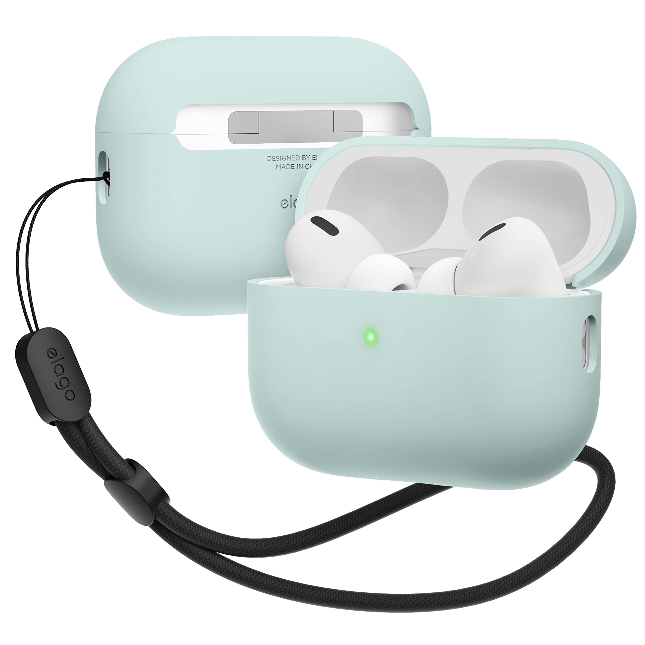 elago Liquid Hybrid Case Compatible with AirPods Pro 2 Case with Lanyard, Compatible with AirPods Pro 2nd Generation Case Cover, Triple Layer Protection, Shockproof (Mint)