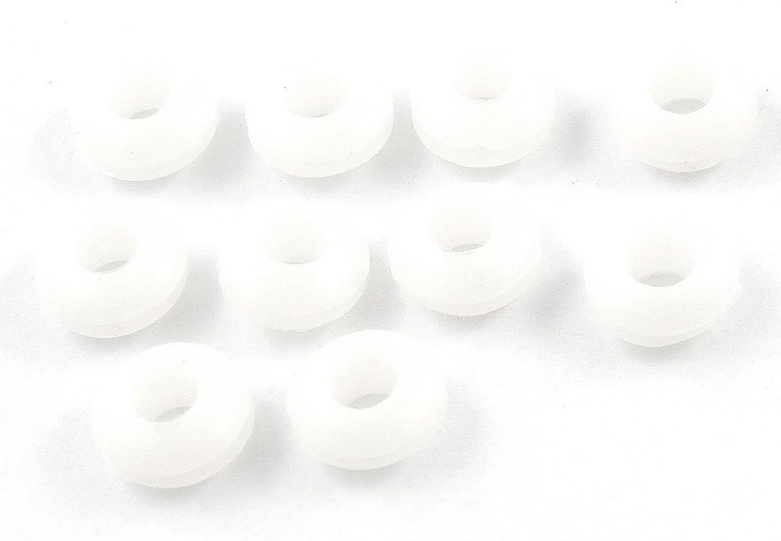 sourcing map 10 Pcs 5mm Inner Diameter Dual Side White Rubber Firewall Grommets