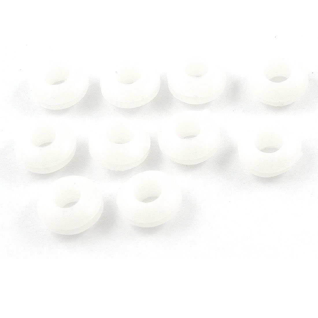 sourcing map 10 Pcs 5mm Inner Diameter Dual Side White Rubber Firewall Grommets