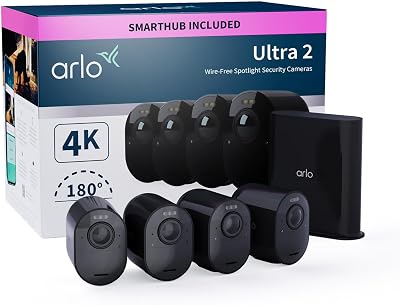 Arlo Ultra 2 Security Camera Outdoor 4K Wireless 2 Cam Kit Weatherproof