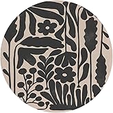 QUICQOD Abstract Boho Flower Mouse Pad,Neutral Floral Botanical Round Mousepad for Home Office Dorm Desk Decor,Boho Gifts for Women Girls 8.7 x 8.8 Inches