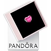 PANDORA Moments Metallic Pink Heart Charm - Sterling Silver Charm with Enamel - Jewelry for Women - Includes Gift Box
