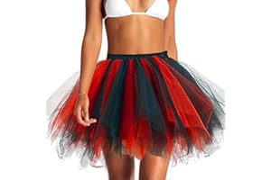 Jewemia Adult Women Tutu Skirt Layered Tulle Skirt Classic Elastic Tutu Skirt Ballet for Women and Girls Festival Cosplay
