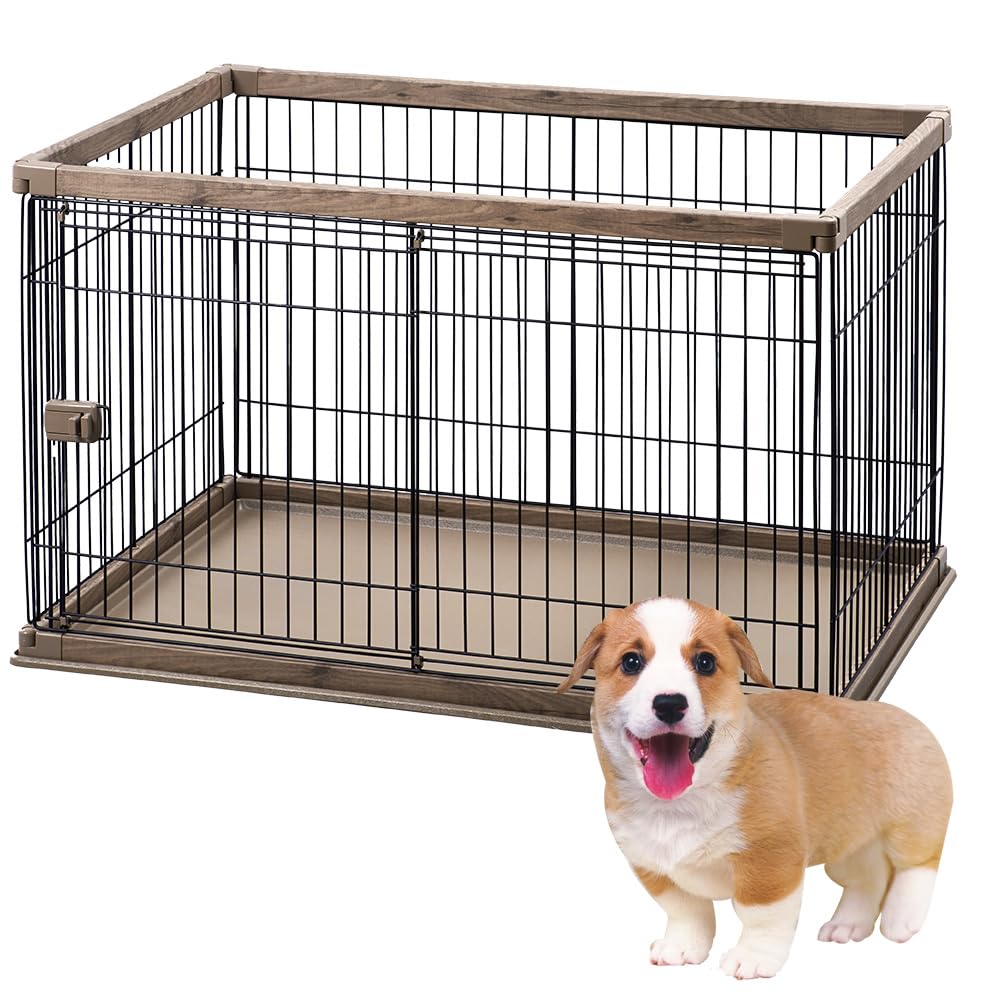 アイリスオーヤマ 犬 サークル ウッディサークル ブラウン 中型犬用 幅120×奥行80×高さ71cm PWSR-1280商品画像