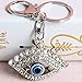 Bolbove Shiny Evil Eye Keychain Sparkling Keyring Crystal Rhinestones Purse Pendant Handbag Charm (Clear)