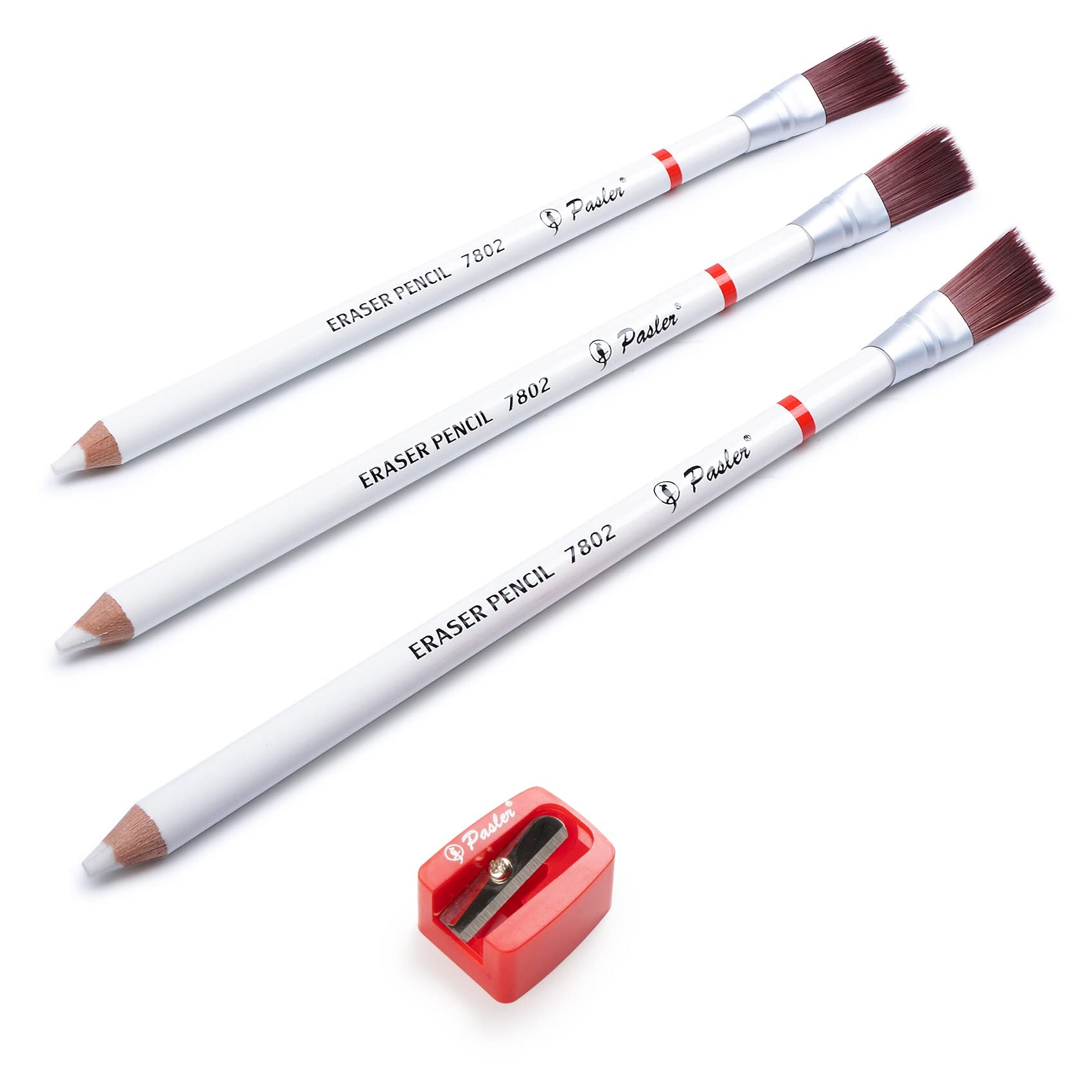 Pasler Eraser Pencils 7802 - Perfection Eraser Drawing Pencil with Brush and a Sharpener Perfect for Sketches and Coloured illustrations (7802-4)