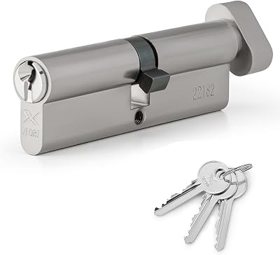 XFORT Chrome 35/35T Thumb Turn Euro Cylinder Lock 70mm 6 Pin with Keys