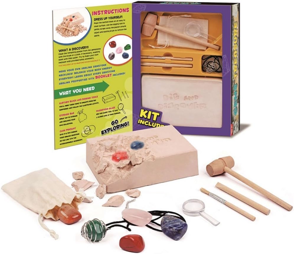New Crystal Gems Digging Mining Treasure Excavation Kit Dig Out Your Own Rock Gemstones Set Toys Amazon Co Uk Toys Games