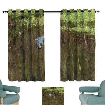 Amazon Com Winfreydecor Polyester Curtain Belted Kingfisher
