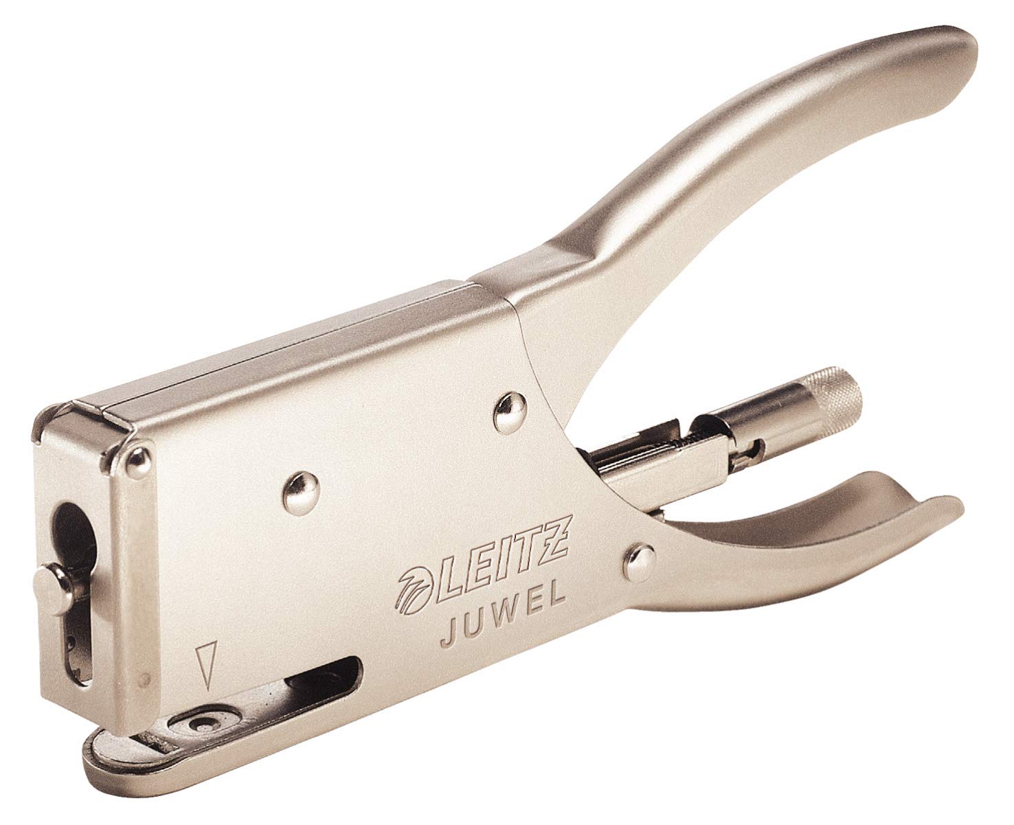 Leitz Juwel Stapling Pliers, Use with Juwel 4 mm Staples, 12 Sheet Capacity, Metal, Chrome, 55560082